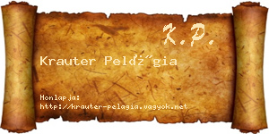 Krauter Pelágia névjegykártya